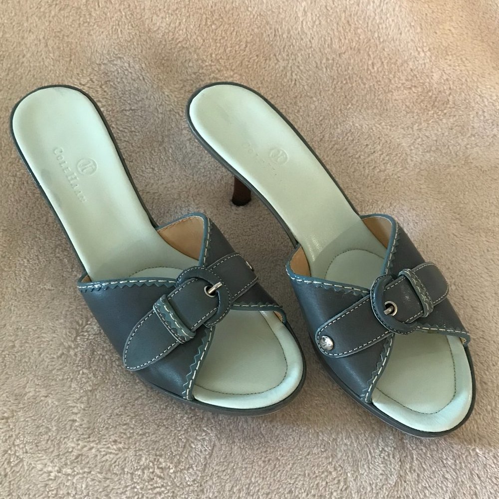COLE HAAN MULE HEELS  SIZE 8 in color BLUE